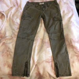 Olive Green Moto Jeans